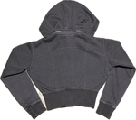 Washed Cropped Zip-Up Hoodie