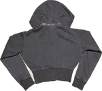 Washed Cropped Zip-Up Hoodie