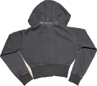 Washed Cropped Zip-Up Hoodie