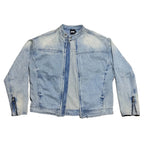 Washed Denim Motorcycle Jacket