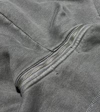 Washed Cropped Zip-Up Hoodie