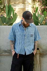 Distressed Button Up