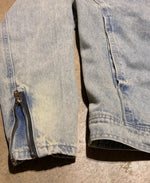 Washed Denim Motorcycle Jacket