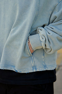 Distressed Cropped Hoodie