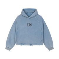 Distressed Cropped Hoodie