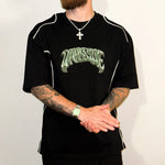 Green Chrome Piped Panel Tee