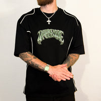 Green Chrome Piped Panel Tee