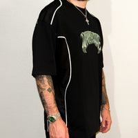 Green Chrome Piped Panel Tee