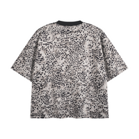 Leopard print t-shirt on a white background