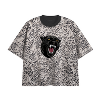 T-shirt with black panther graphic on a white background